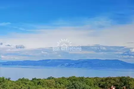 DRENJE, ISTRIA, TERRENO CON PERMESSO DI COSTRUZIONE E BELLA VISTA MARE