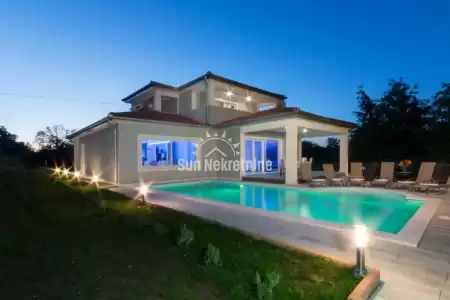 Labin, Istria, beautiful new house with pool near the city