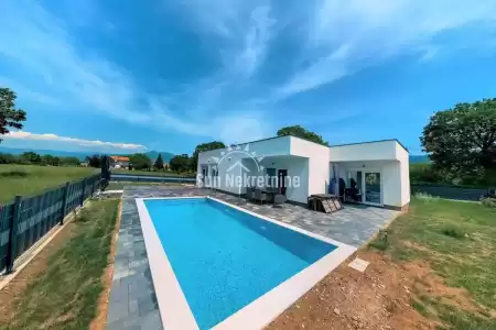 KRŠAN, ISTRIEN, SCHÖNES MODERNES HAUS MIT SCHWIMMBAD