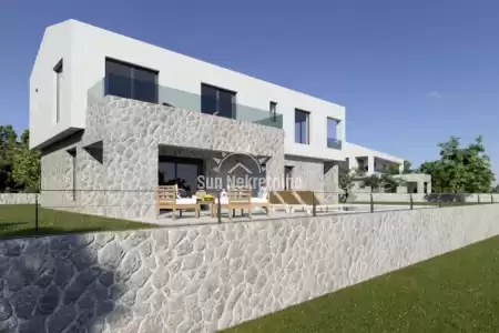 LABIN, ISTRIA, BEAUTIFUL NEW HOUSE IN THE SURROUNDINGS WITH PANORAMIC SEA VIEW