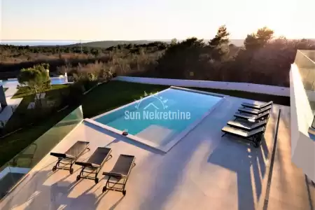 LABIN,VIŠKOVIĆI , ISTRIA, NUOVA COSTRUZIONE, ESCLUSIVA VILLA CON VISTA MARE APERTA