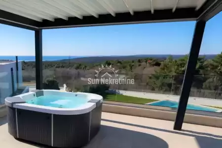 LABIN,VIŠKOVIĆI , ISTRIA, NUOVA COSTRUZIONE, ESCLUSIVA VILLA CON VISTA MARE APERTA