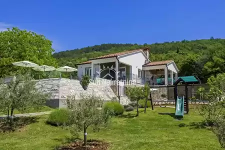 LABIN, ISTRIEN, SCHÖNES MODERNES HAUS MIT POOL UND OLIVENBAUM