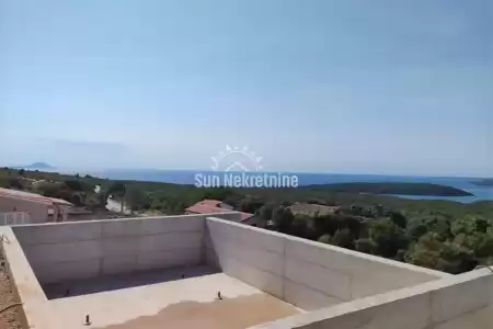 VIŠKOVIĆI, LABIN, ISTRIA, VILLA UNDER CONSTRUCTION WITH FANTASTIC SEA VIEW